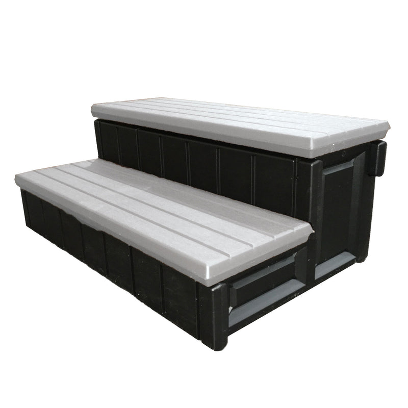 Leisure Accents 36" Deluxe Deck Patio Spa Hot Tub Steps Gray (Open Box) (2 Pack)