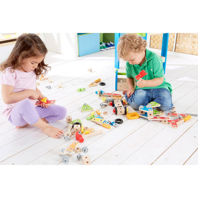Hape Fix It Tool Box Kids Toddler Preschool Wooden Construction Toy Play Set