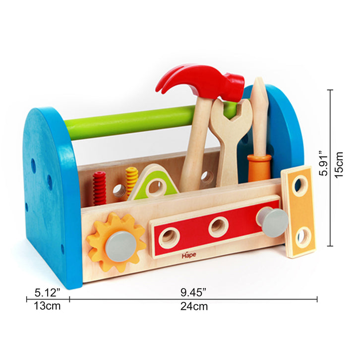 Hape Fix It Tool Box Kids Toddler Wooden Construction Toy Play Set (Open Box)