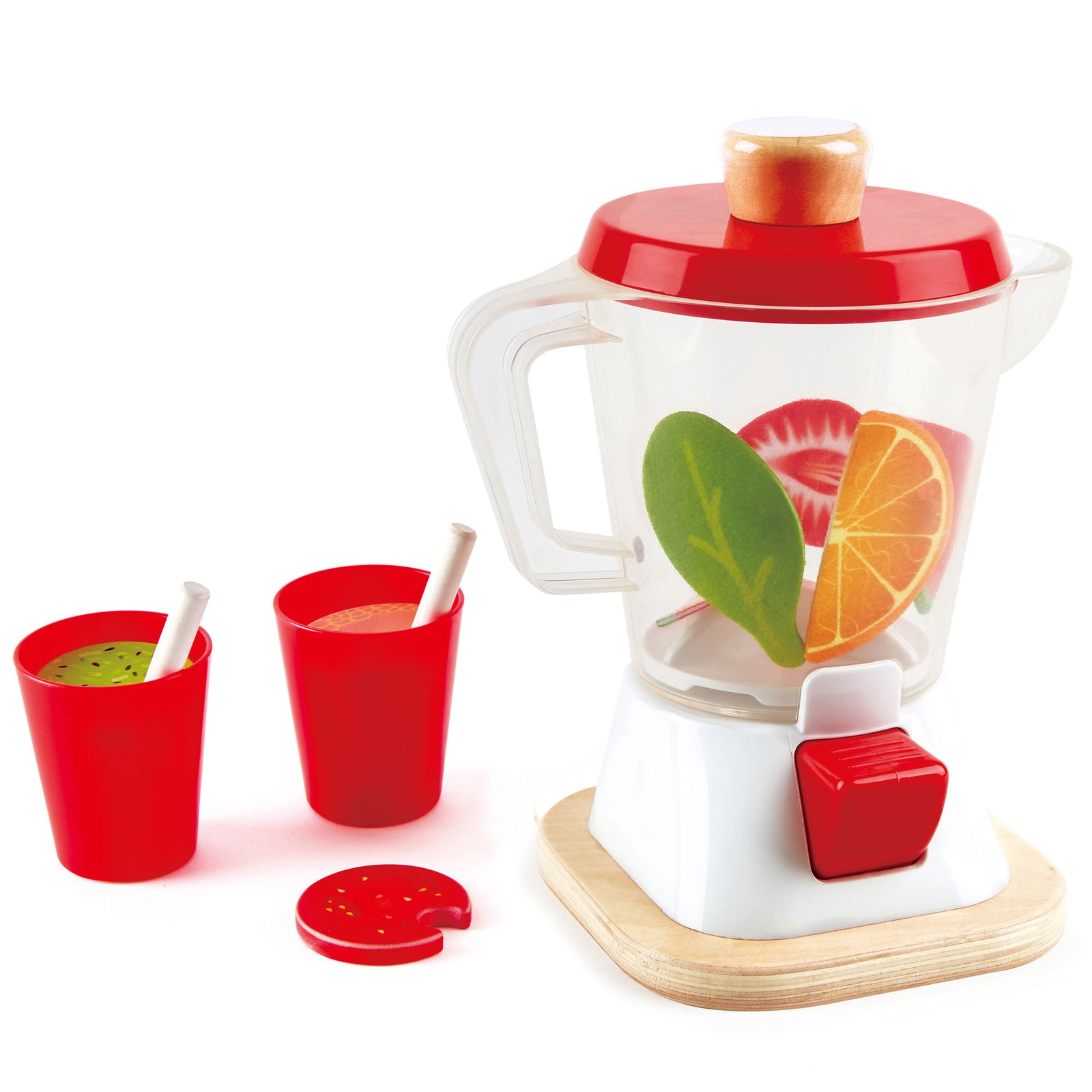 Hape Fruit Smoothie Blender Kids Wooden Pretend Kitchen Play Set Toy (Open Box) - VMInnovations