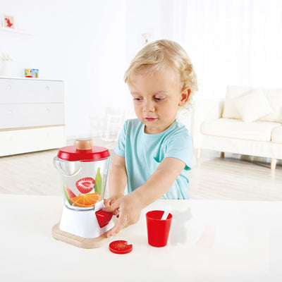 Hape Fruit Smoothie Blender Kids Wooden Pretend Kitchen Play Set Toy (Open Box) - VMInnovations
