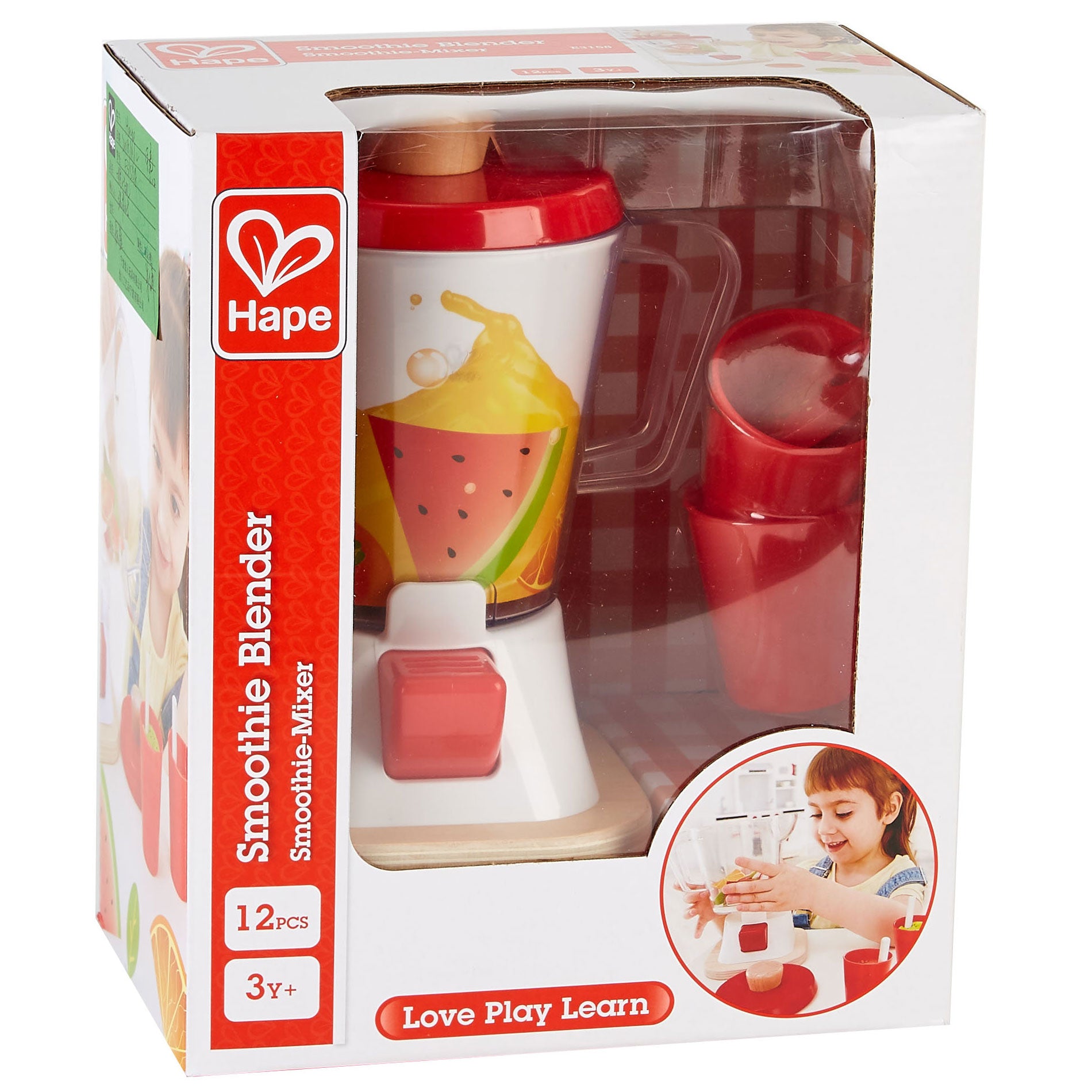 Hape Fruit Smoothie Blender Kids Wooden Pretend Kitchen Play Set Toy (Open Box) - VMInnovations