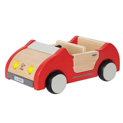 Hape All Season Kids 10 Room Dollhouse Bundle with Wooden Family Play Toy Car - VMInnovations