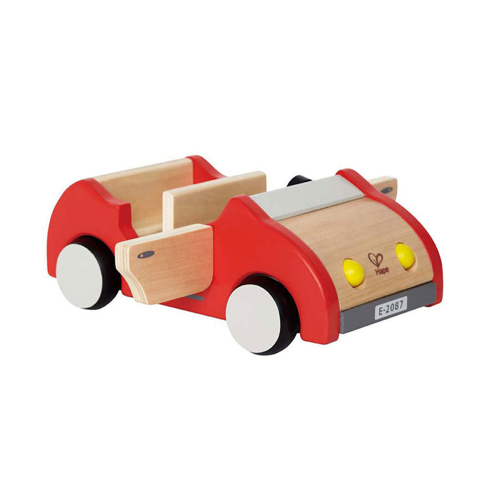 Hape All Season Kids 10 Room Dollhouse Bundle with Wooden Family Play Toy Car - VMInnovations