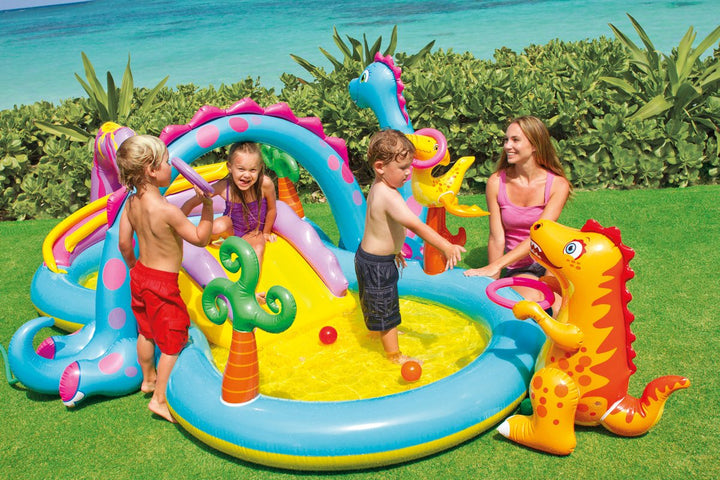 Intex 11' x 7.5' x 44" Dinoland Play Center Kiddie Swimming Pool w/ air pump