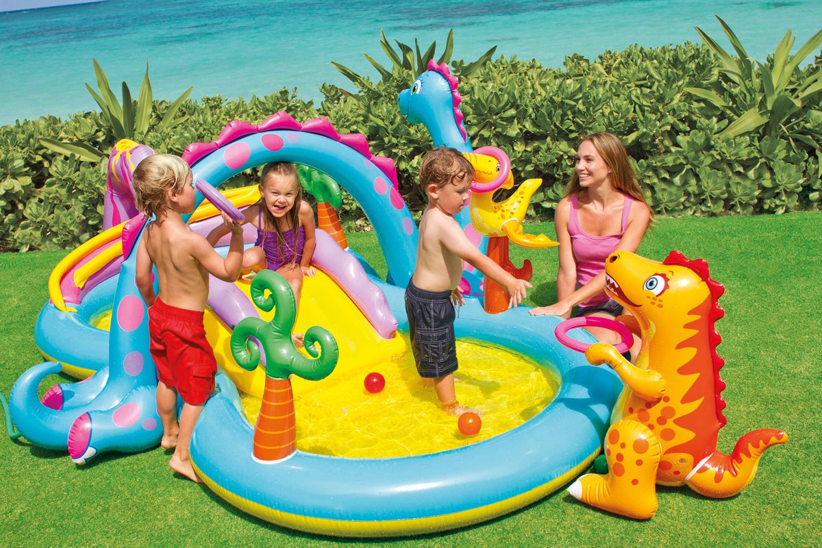 Intex 4'x48" Royal Castle Baby Pool & 11'x7.5' x44" Dinoland Kiddie Pool