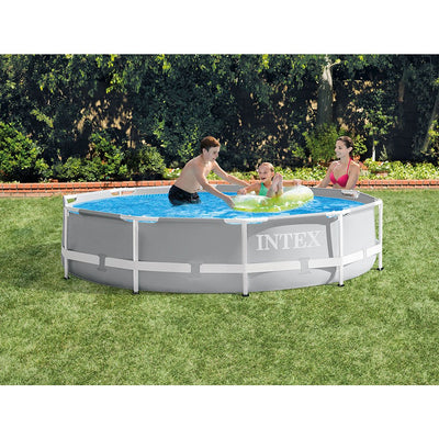 INTEX 10' x 30" Prism Frame Above Ground Swimming Pool and Maintenance Kit