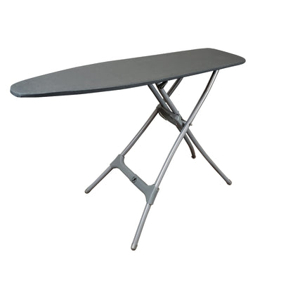 Homz Steel Top Folding Ironing Board with Expandable Legs, Gray (Open Box)