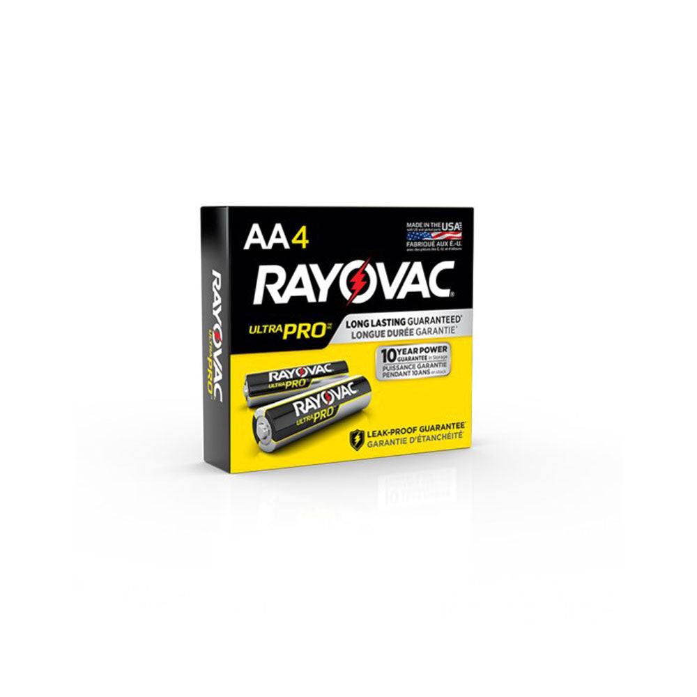 Rayovac ALAA-4BXJ Ultra Pro Industrial Mercury Free Alkaline AA Battery (4 Pack) - VMInnovations