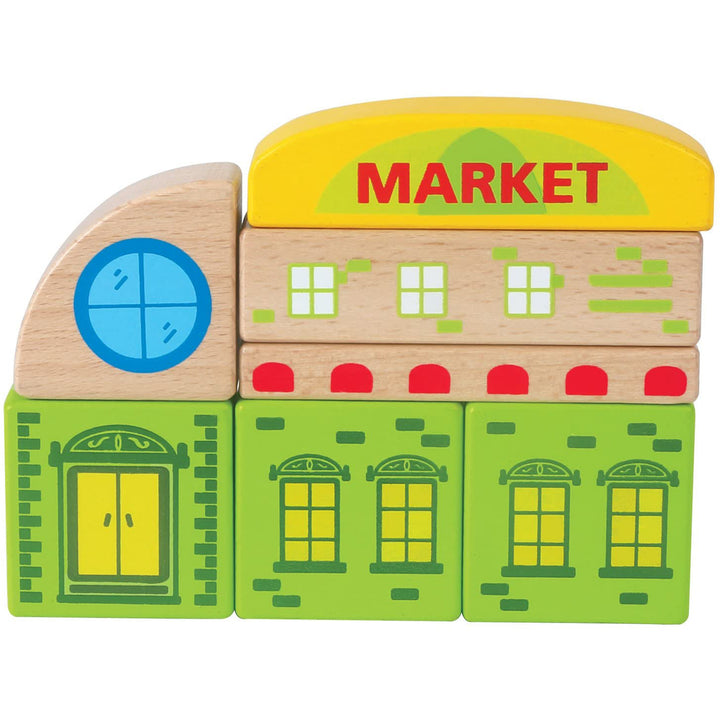 Hape City Building Blocks Colored Wooden Playset, 145 Piece Set (Open Box)