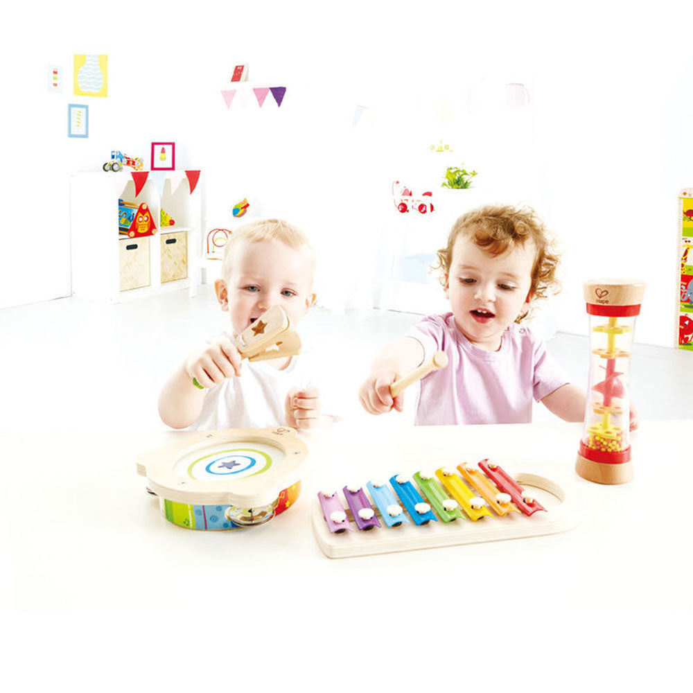 Hape 5 Piece Toddler Beat Box Musical Set, Wooden Music Toy Set (Open Box) - VMInnovations