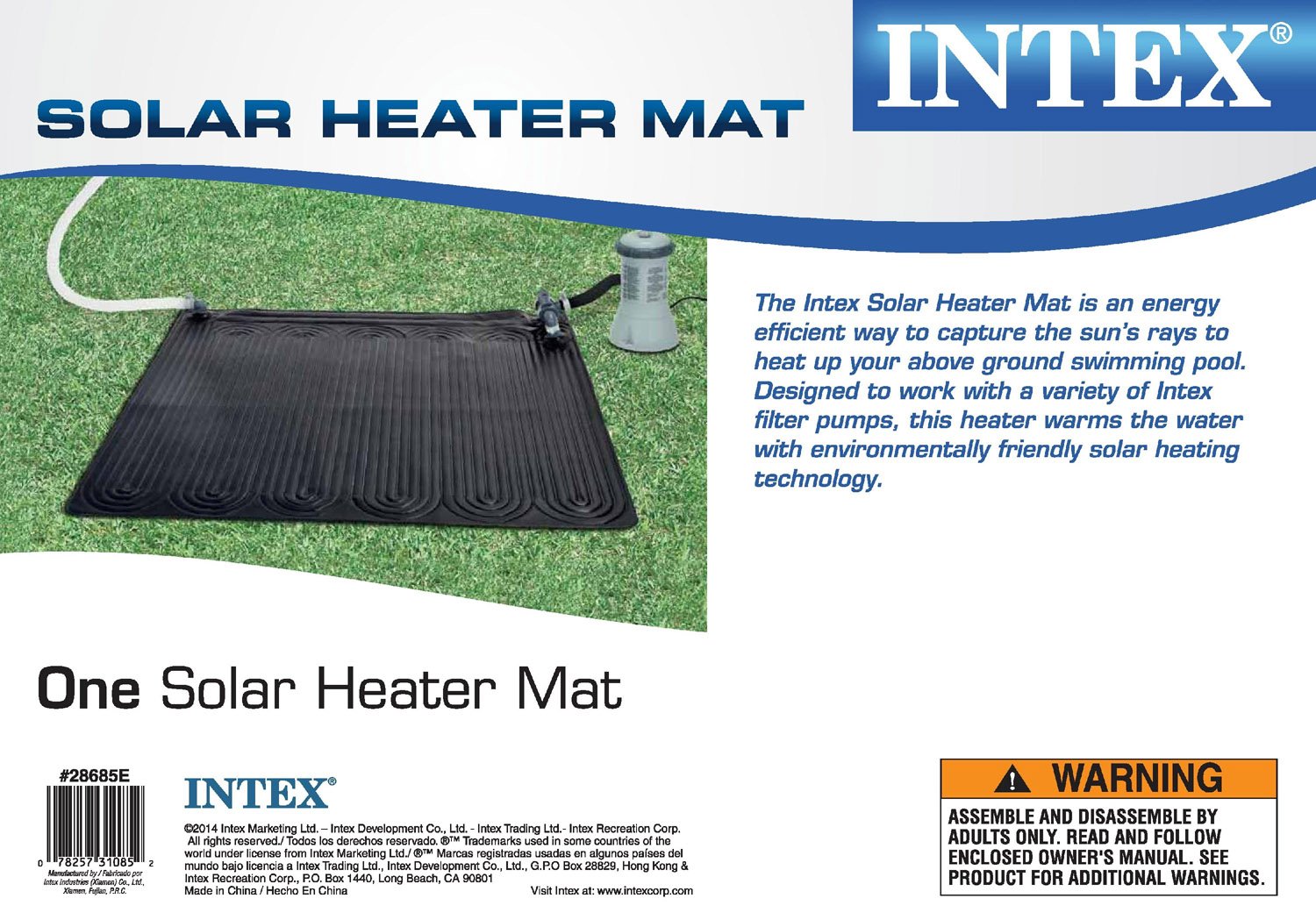 Intex Solar Mat Above Ground Swimming Pool Water Heater, Black (4 Pack) - VMInnovations