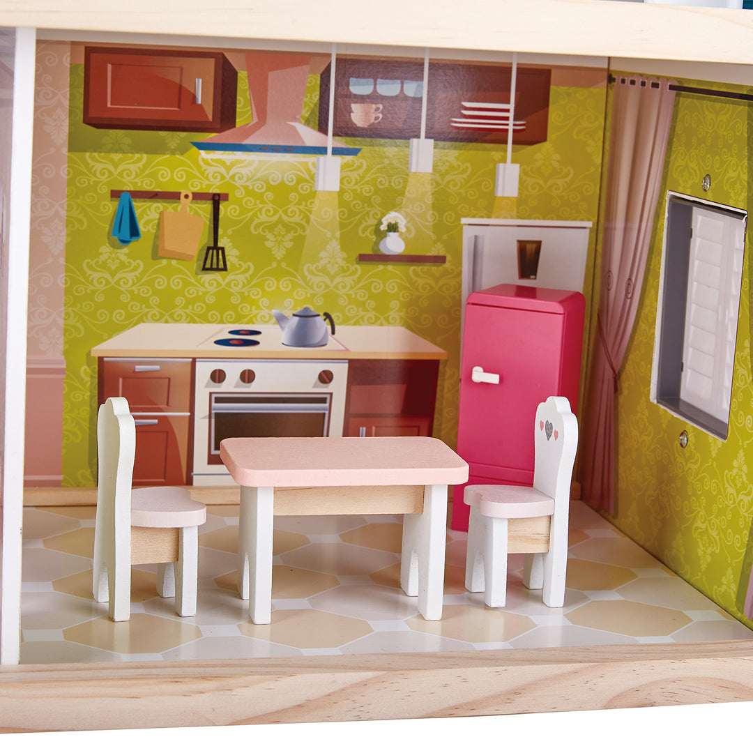 Hape Pretend Play 3 Story Wood Doll House & Furniture for Age 3 & Up (Open Box)