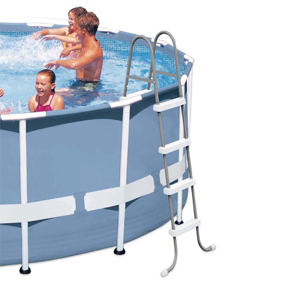 Intex Pool Ladder for 48 Inch Wall Pools & 15' Pool Debris Cover w/ Drain Holes