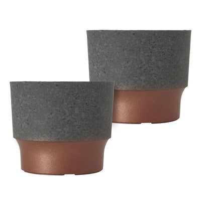 The HC Companies 3in Sprite Succulent Planter Pot, Faux Concrete Copper (2 Pack)