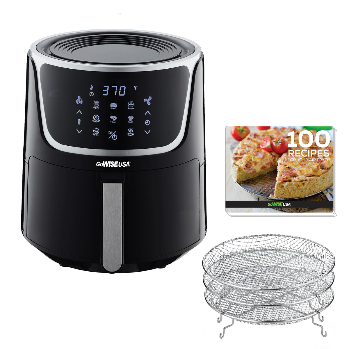 7-Quart Electric Air Fryer with Dehydrator and Stackable Racks (Open Box)