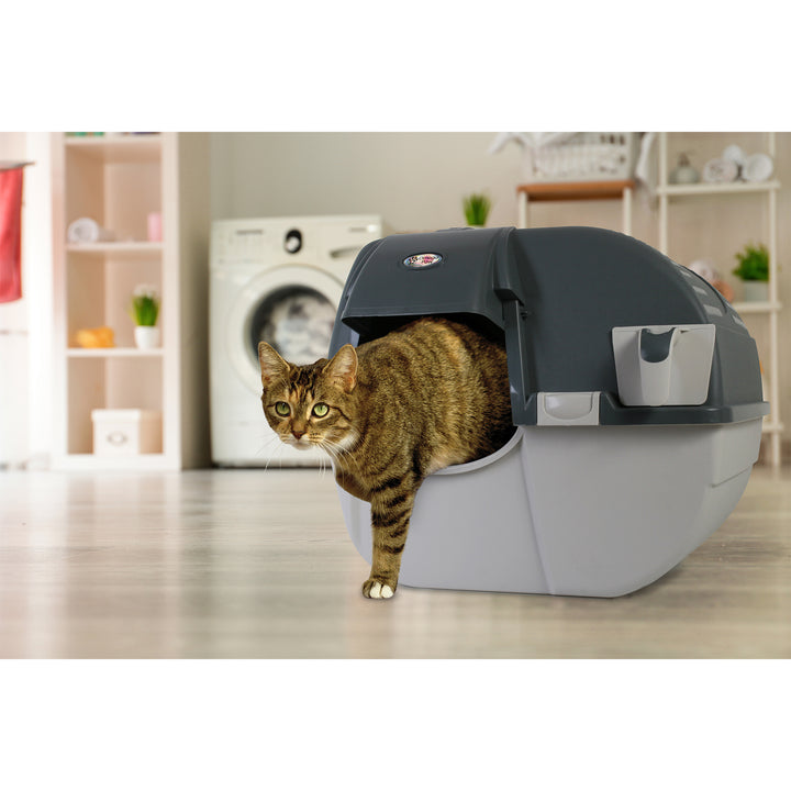 Omega Paw EZ-RA15-1 Elite Roll 'N Clean Self Cleaning Litter Box, Regular, Gray