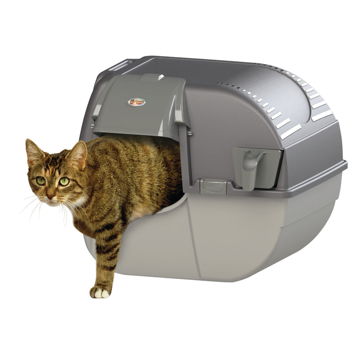 Omega Paw EZ-RA15-1 Elite Roll 'N Clean Self Cleaning Litter Box, Regular, Gray