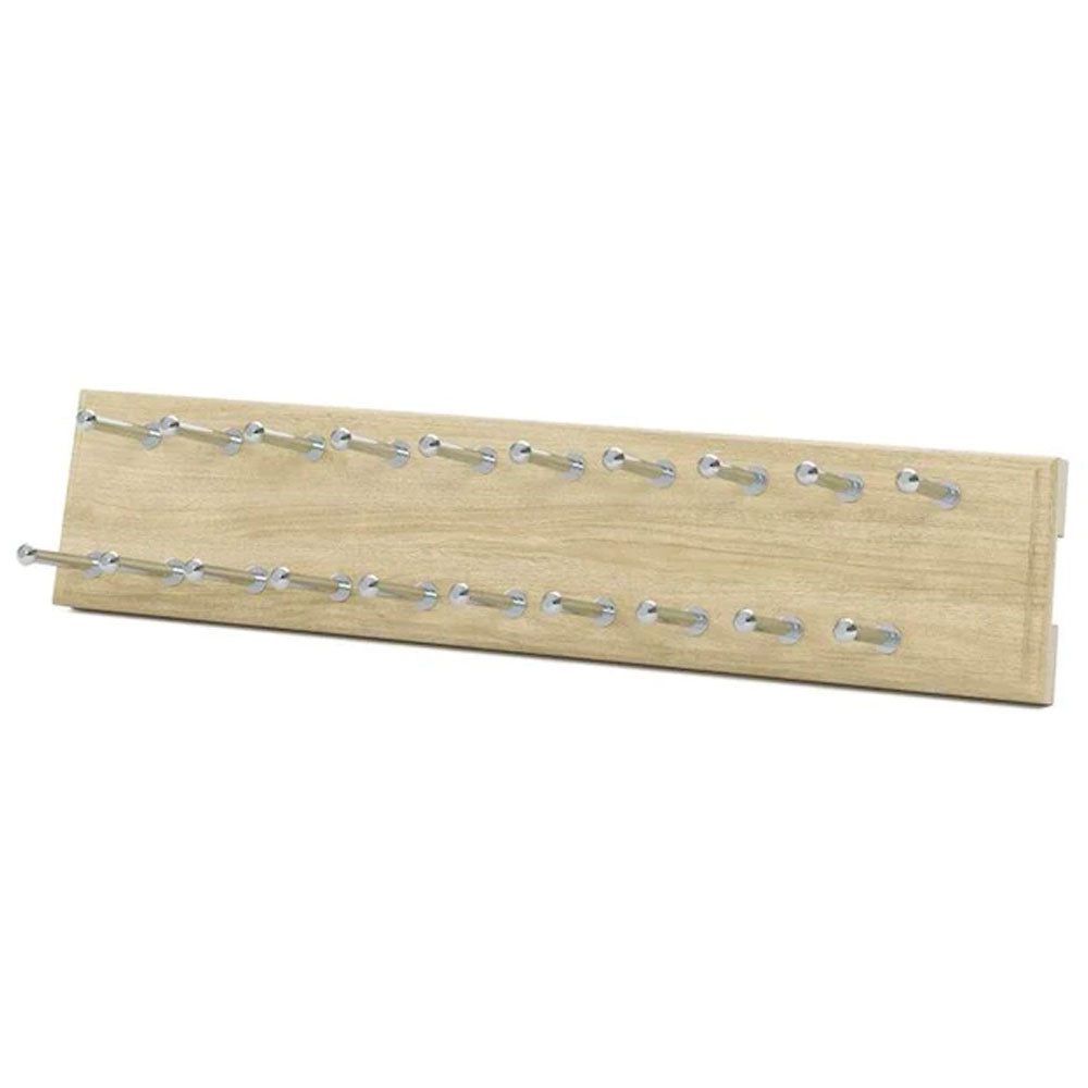 Easy Track 14 Inch 20 Hook Sliding Tie Hanger Closet Storage Rack, Honey Blonde - VMInnovations