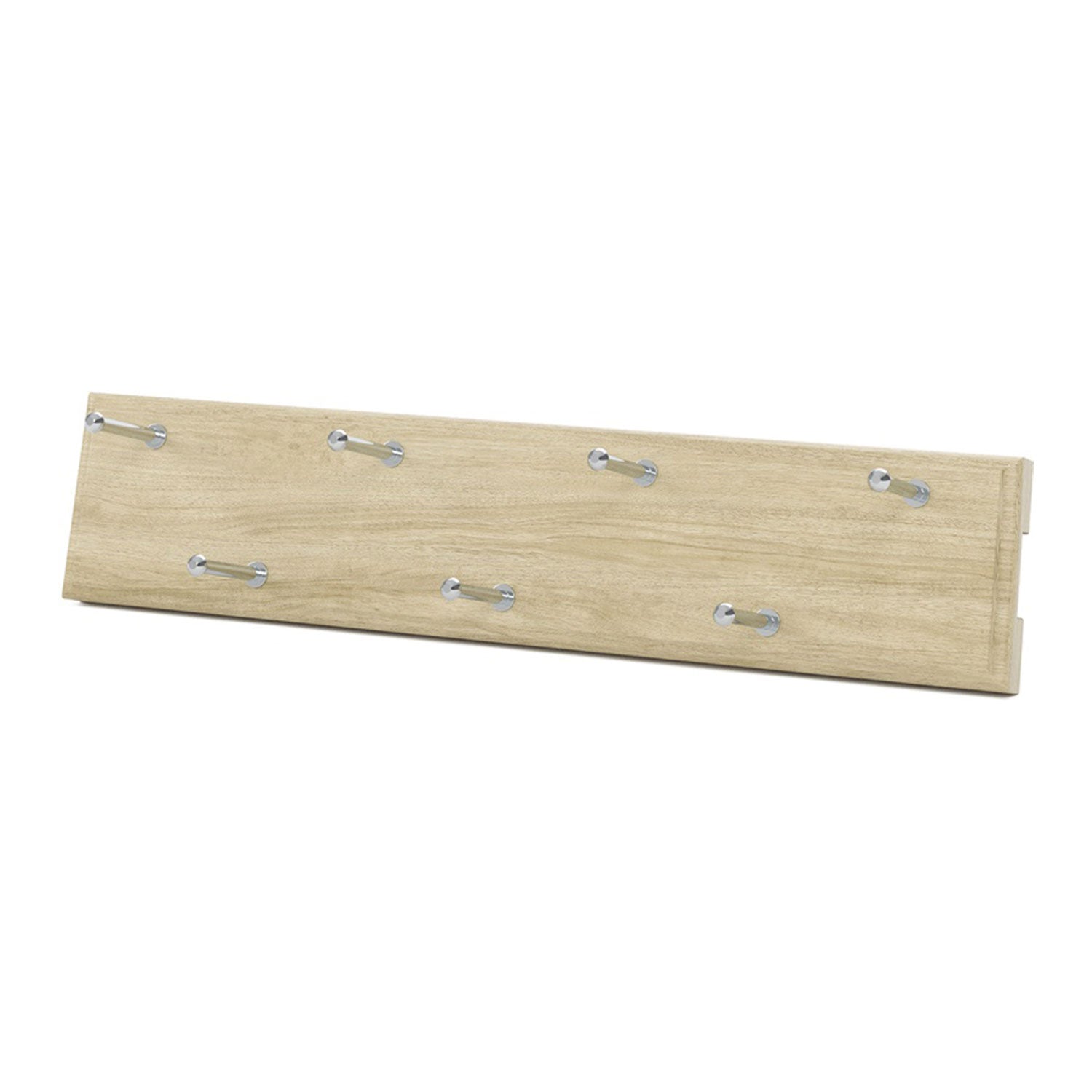 Easy Track 14 Inch 7 Hook Sliding Belt Hanger Closet Storage Rack, Honey Blonde - VMInnovations