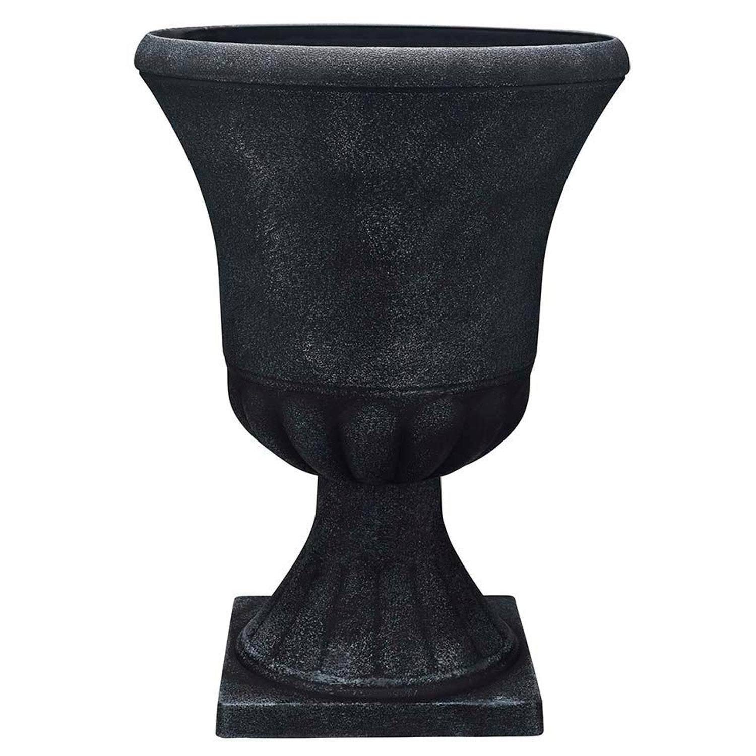 Southern Patio Winston 16 Inch Diameter Resin Outdoor Planter, Black (Open Box) - VMInnovations
