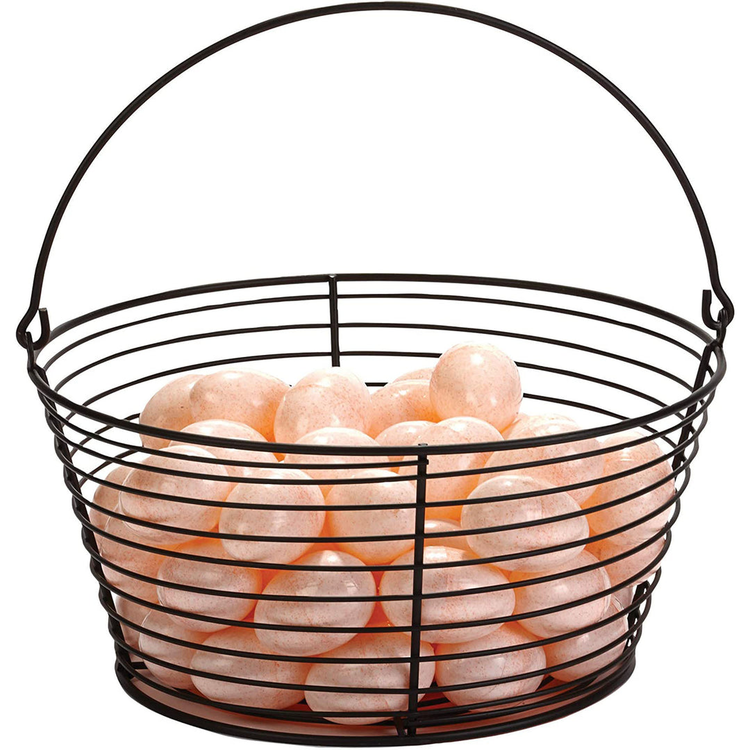 Little Giant Large Metal Wire Egg Basket for Collecting Chicken Eggs, Black