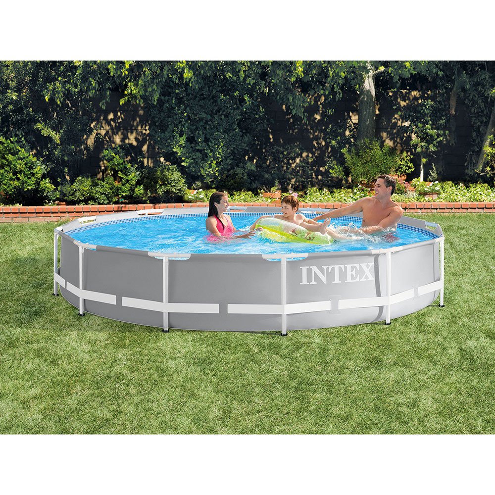 Intex Prism Frame 12' x 30" Above Ground Swimming Pool with 48" Ground Ladder