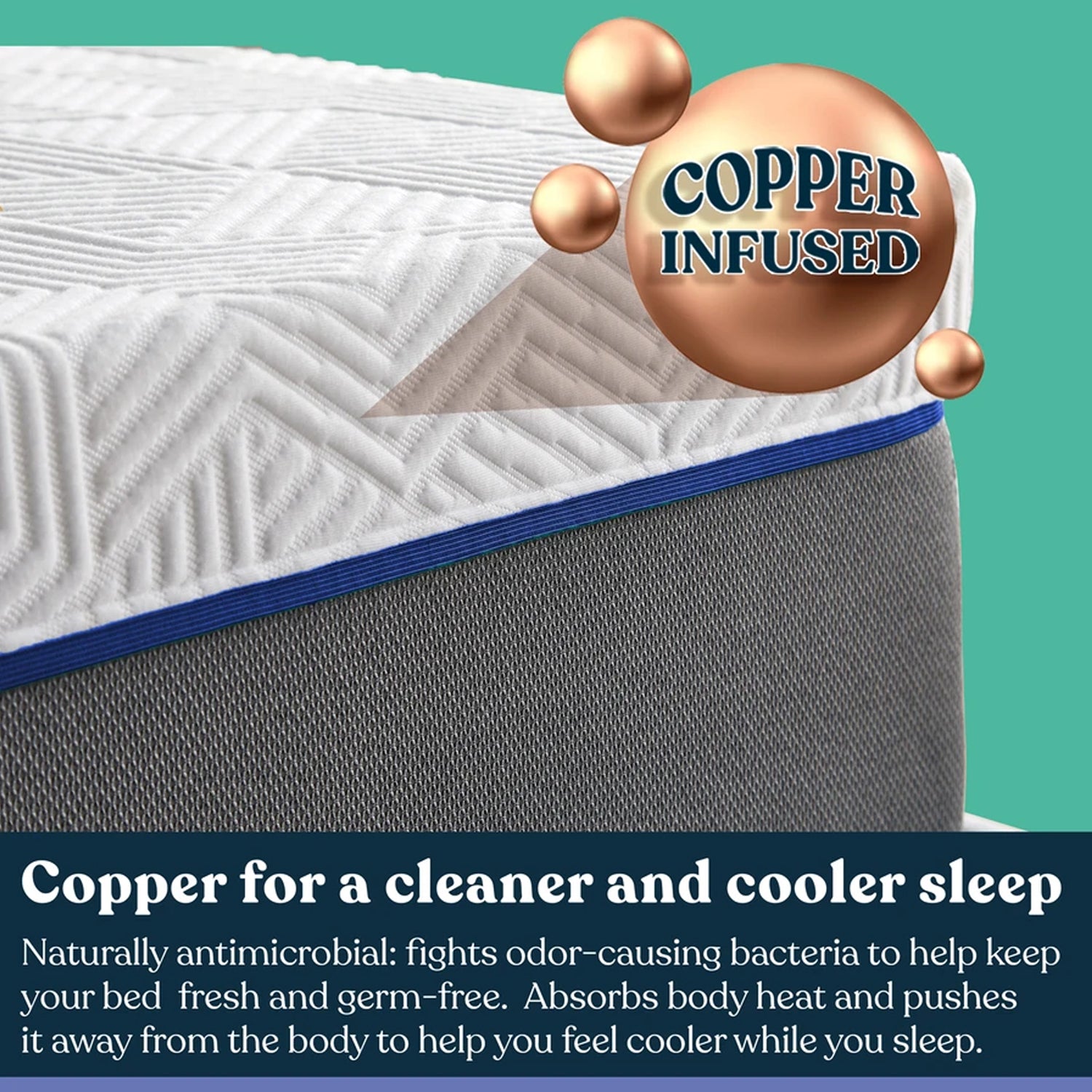 Early Bird Performance 10 Inch Cool Gel Copper Firm Memory Foam Mattress, King