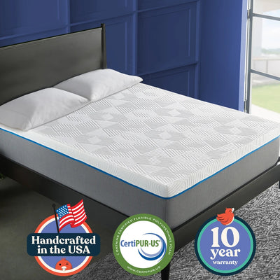 Early Bird Performance 10 Inch Cool Gel Copper Firm Memory Foam Mattress, King