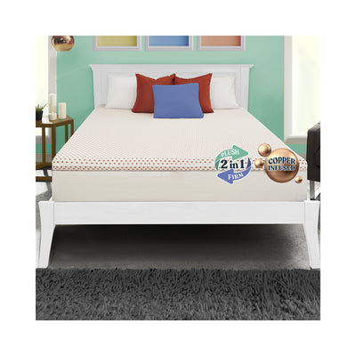 Early Bird Fusion 3 In Hybrid 2 in 1 Copper Reversible Mattress Topper, Twin XL