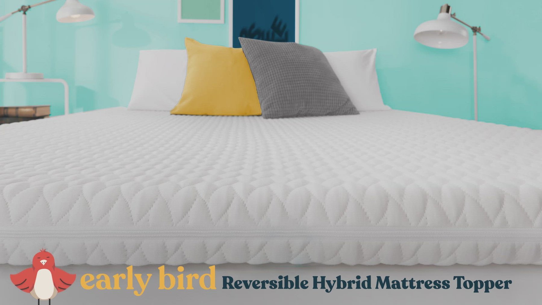 Early Bird Fusion 3 In Hybrid 2 in 1 Copper Reversible Mattress Topper, Twin XL