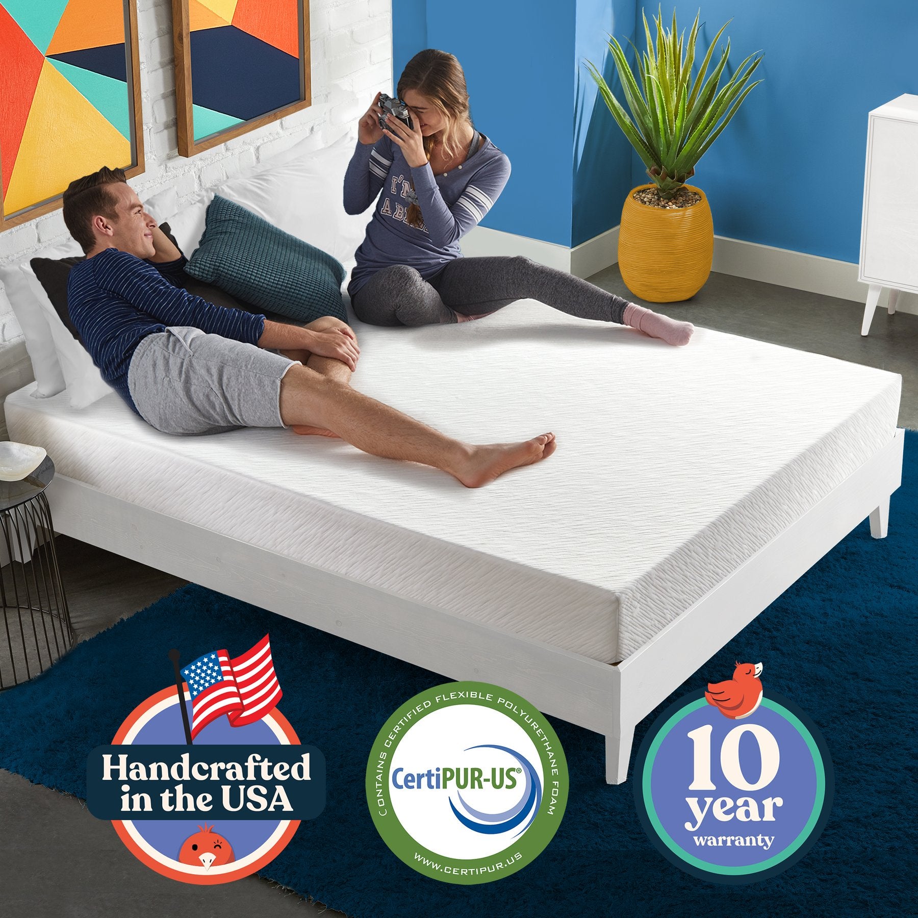 Early Bird Essential 10in Dual Layer Gel Memory Foam Mattress, California King