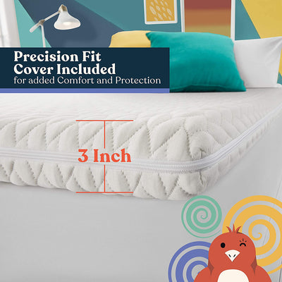 Early Bird Fusion 3 In Hybrid 2 in 1 Custom Reversible Mattress Topper, Twin