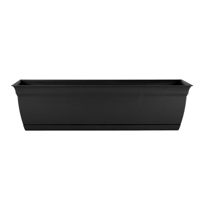 HC Companies 24 Inch Eclipse Window Box, Black & Wakefield 1lb Soil Conditioner - VMInnovations