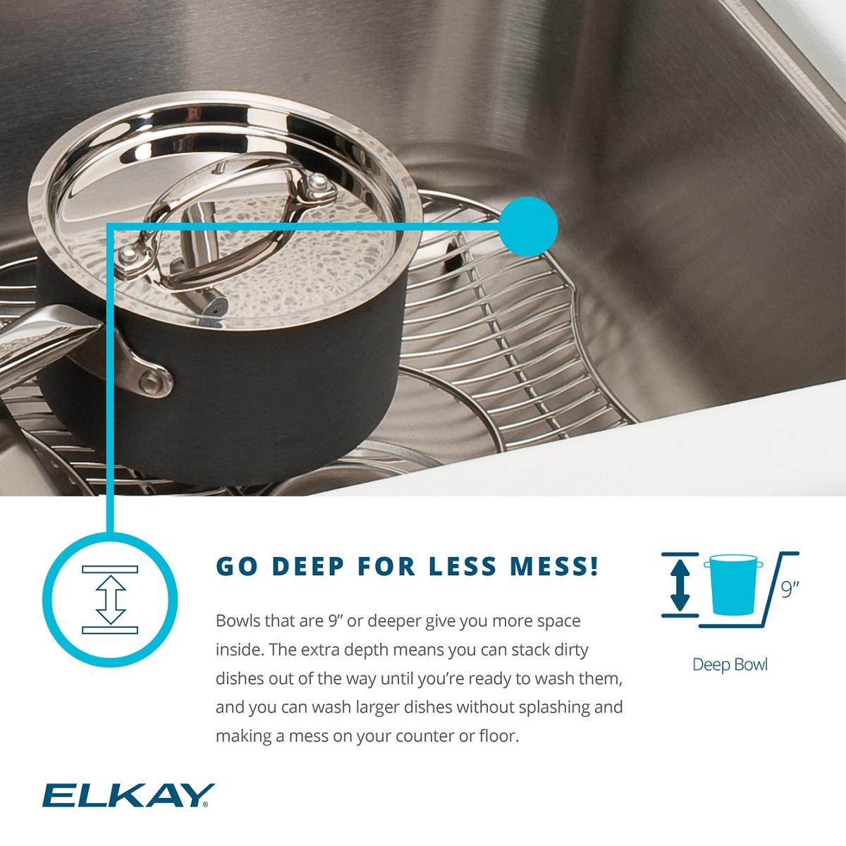 Elkay Crosstown 25.5" Rectangular Undermount Single Bowl Kitchen Sink (Open Box)
