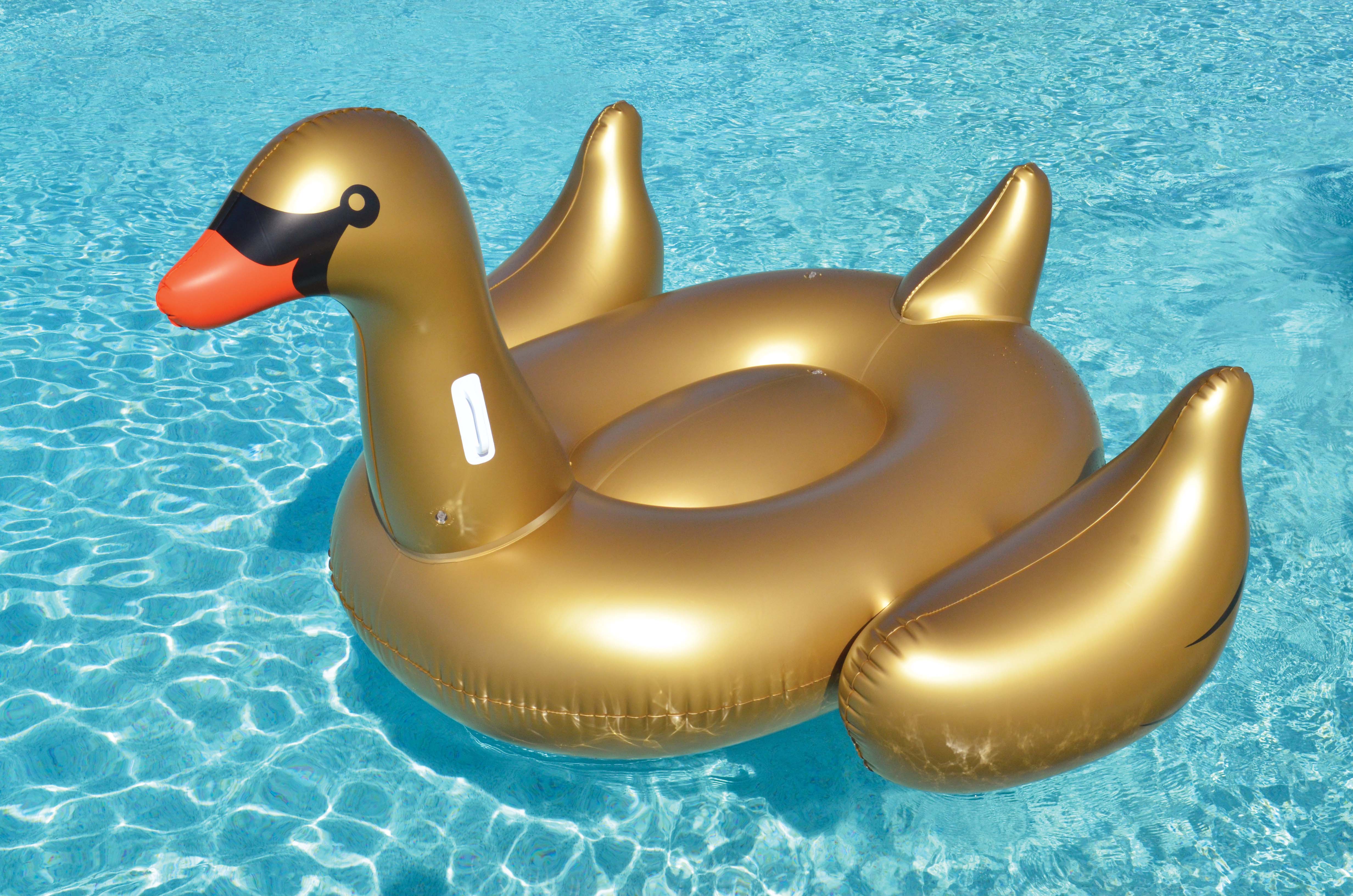Swimline Golden Swan 75 Inch Inflatable Giant Rideable Raft Pool Float (6 Pack)