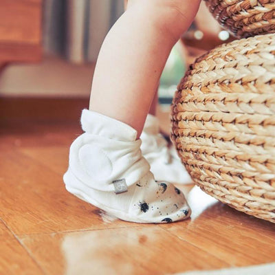 Goumikids Super Soft Organic Stay On Baby Gripper Boot Booties, 6-12M Many Moons - VMInnovations