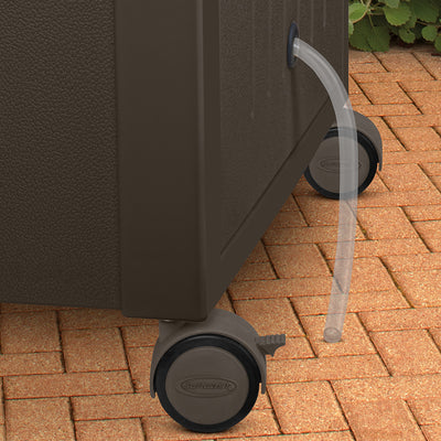 Patio Garbage Waste Trash Can Bundled w/ Patio Cooler w/ Cabinet & Wire Basket - VMInnovations
