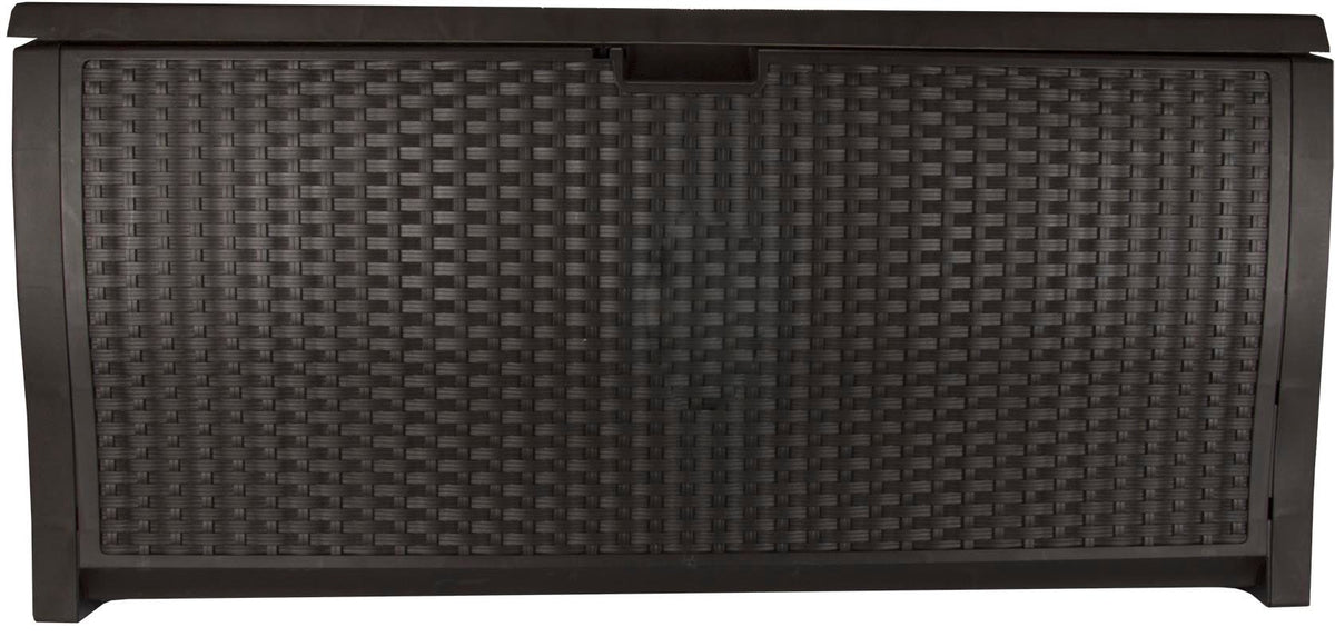 Suncast 22 Gallon Wicker Deck Box w/ Suncast 99 Gallon Wicker Resin Deck Box
