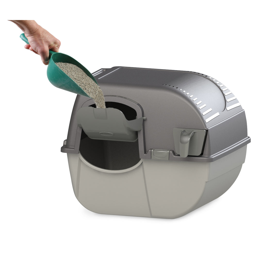 Omega Paw EZ-RA15-1 Elite Roll 'N Clean Self Cleaning Litter Box, Regular, Gray