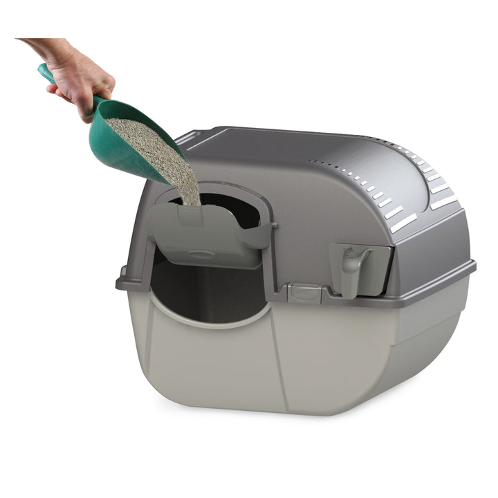 Omega Paw EZ-RA15-1 Elite Roll 'N Clean Self Cleaning Litter Box, Regular, Gray