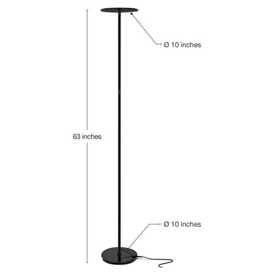Brightech Sky LED Torchiere Super Bright Standing Floor Lamp, Black (2 Pack)