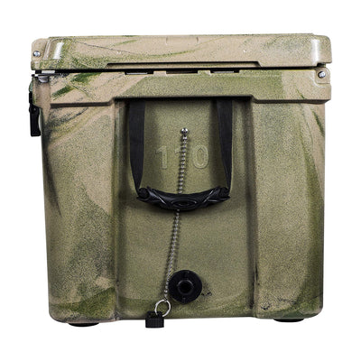 Elkton Outdoors Heavy Duty Portable 110 Quart Roto Molded Insulated Cooler, Camo