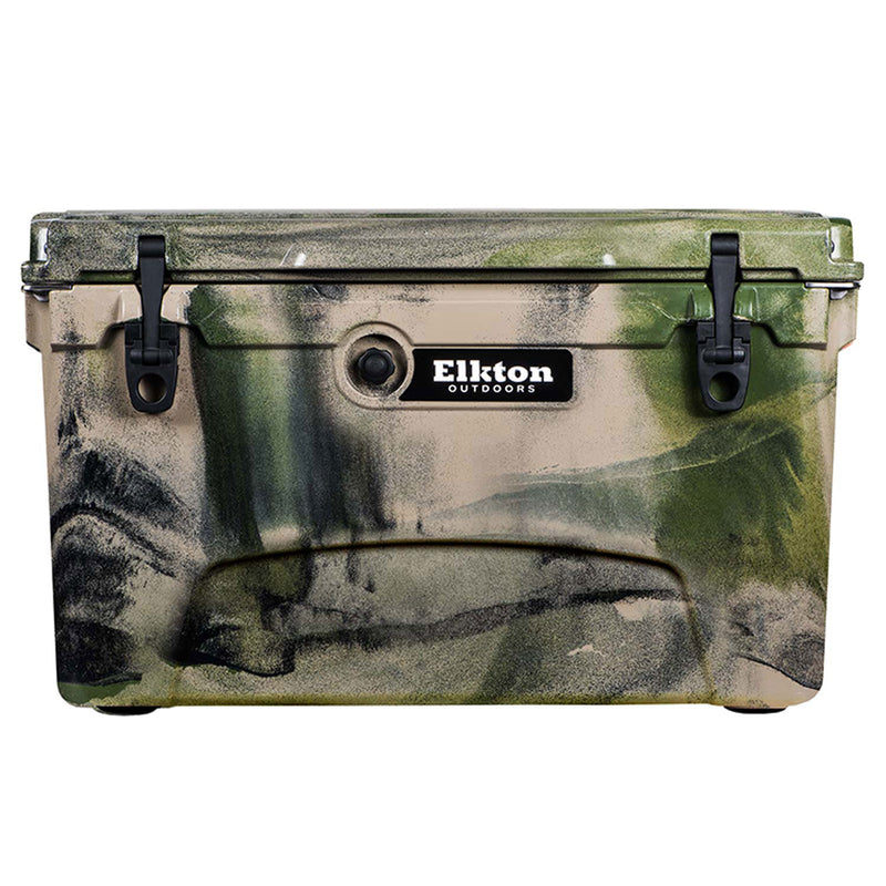 Elkton Outdoors Heavy Duty Portable 45 Quart Rotomolded Insulated Cooler, Camo