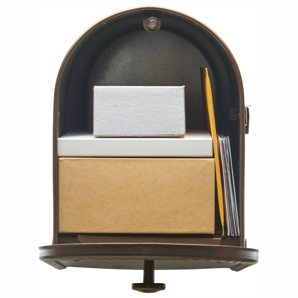 Gibraltar Mailboxes Edwards Steel Large Post Mount Mailbox, Bronze (Damaged)
