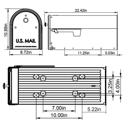 Gibraltar Mailboxes Edwards Steel Large Post Mount Mailbox, Bronze (Damaged)
