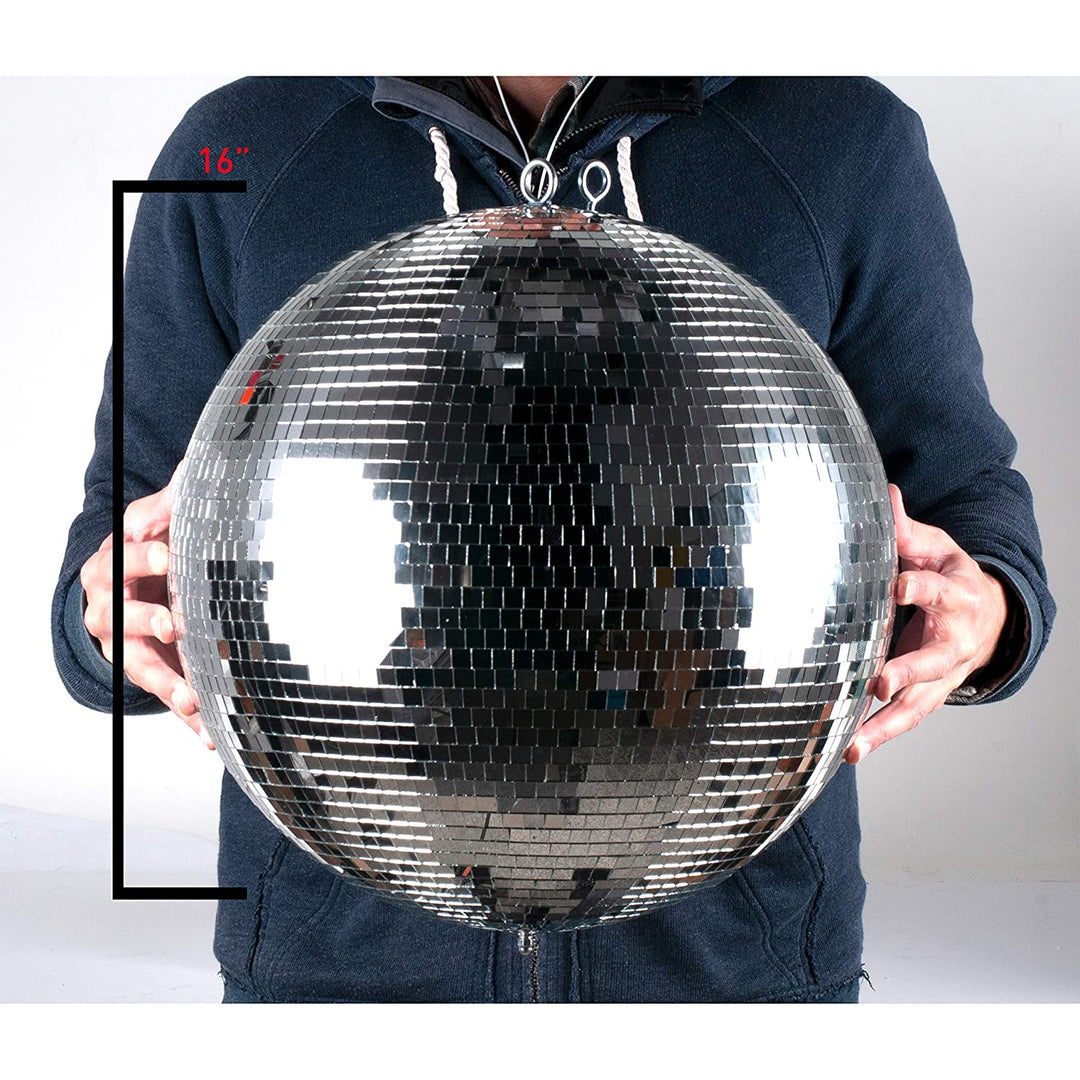 Eliminator Lighting EM16 Hanging Mirror Disco Ball for Parties, 16 Inch Diameter