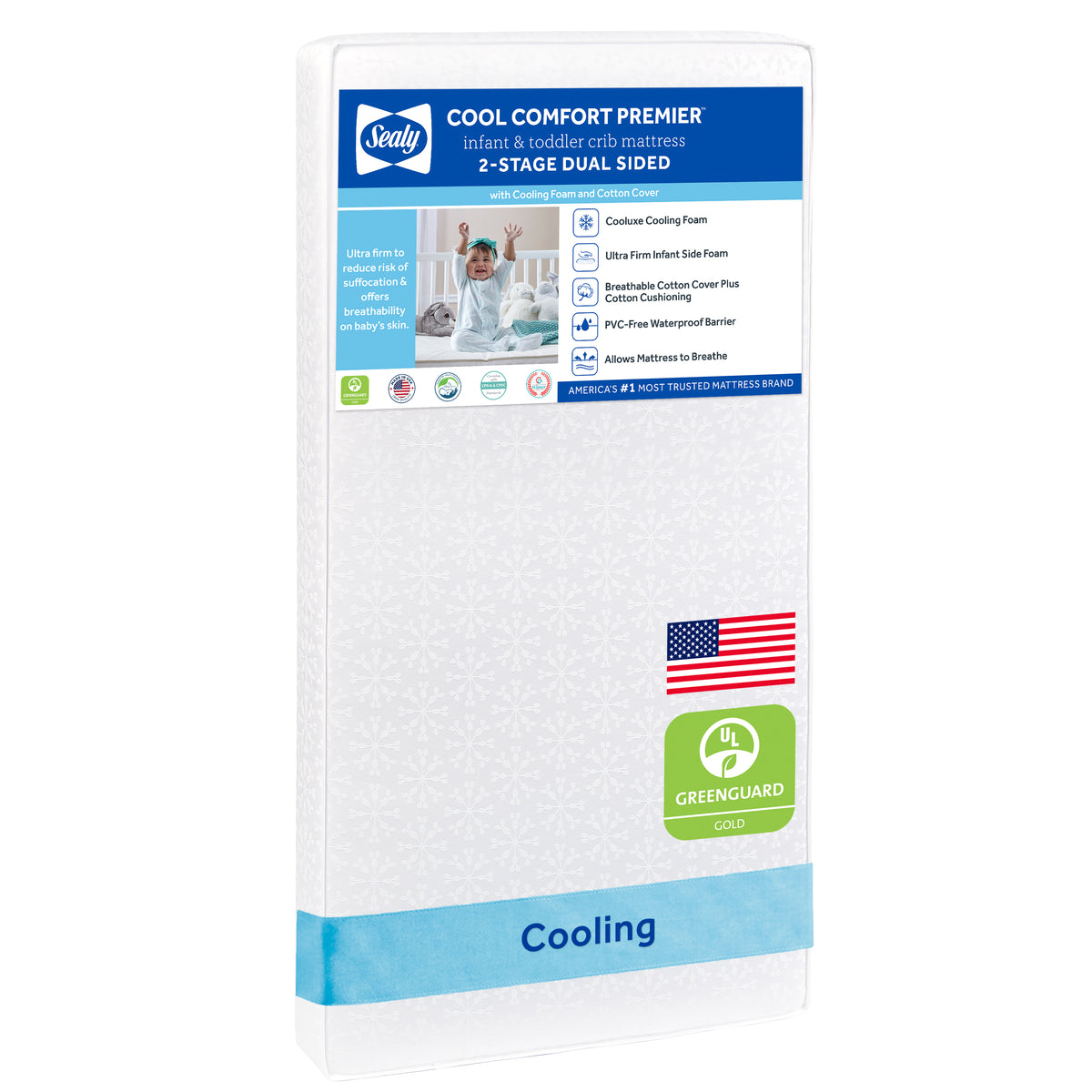 Sealy Baby 2 Stage Infant Crib Hybrid Mattress, Toddler Bed Fit, Cool Comfort - VMInnovations