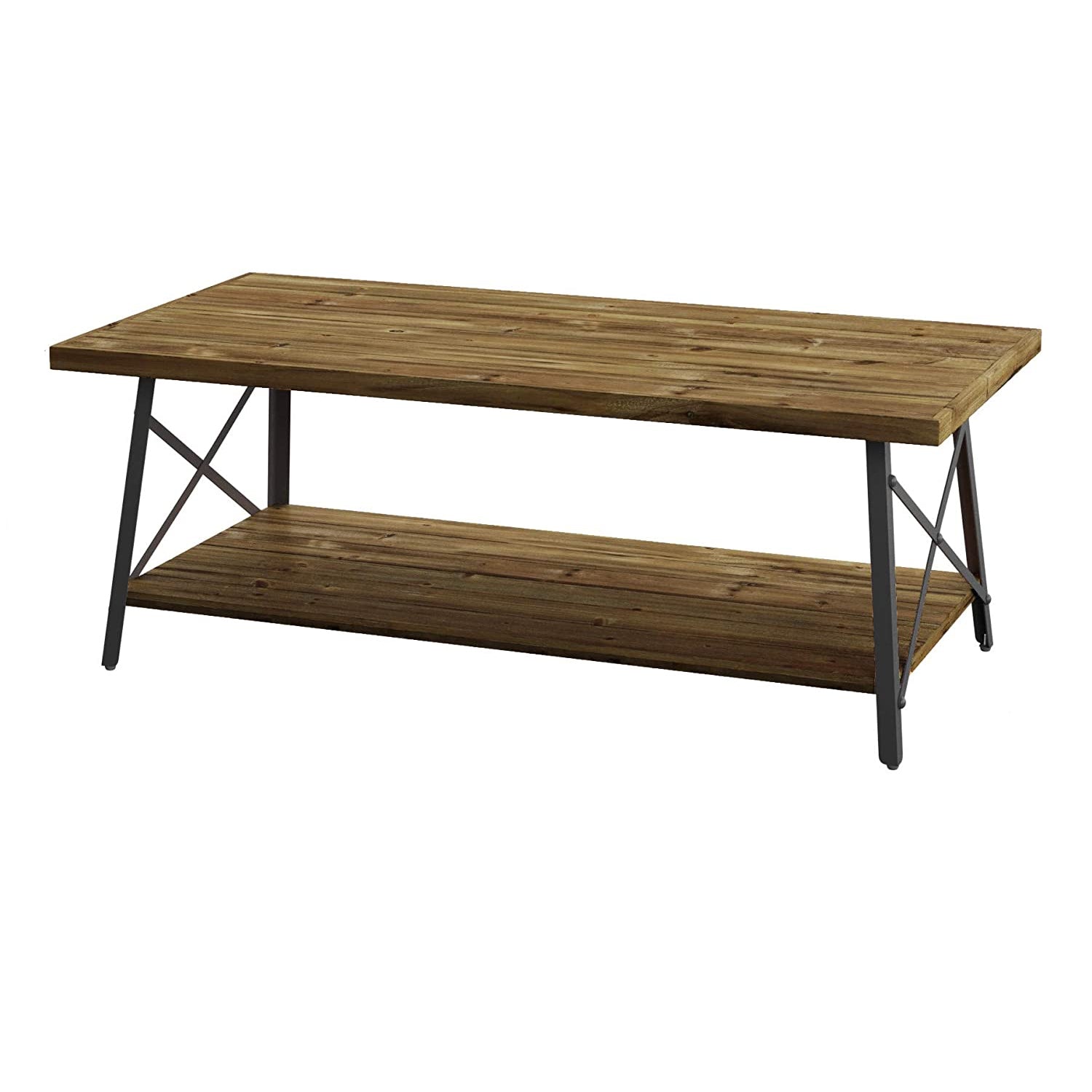Emerald Home Chandler 45 Inch Long Rustic Coffee Table, Natural Fir (Open Box)