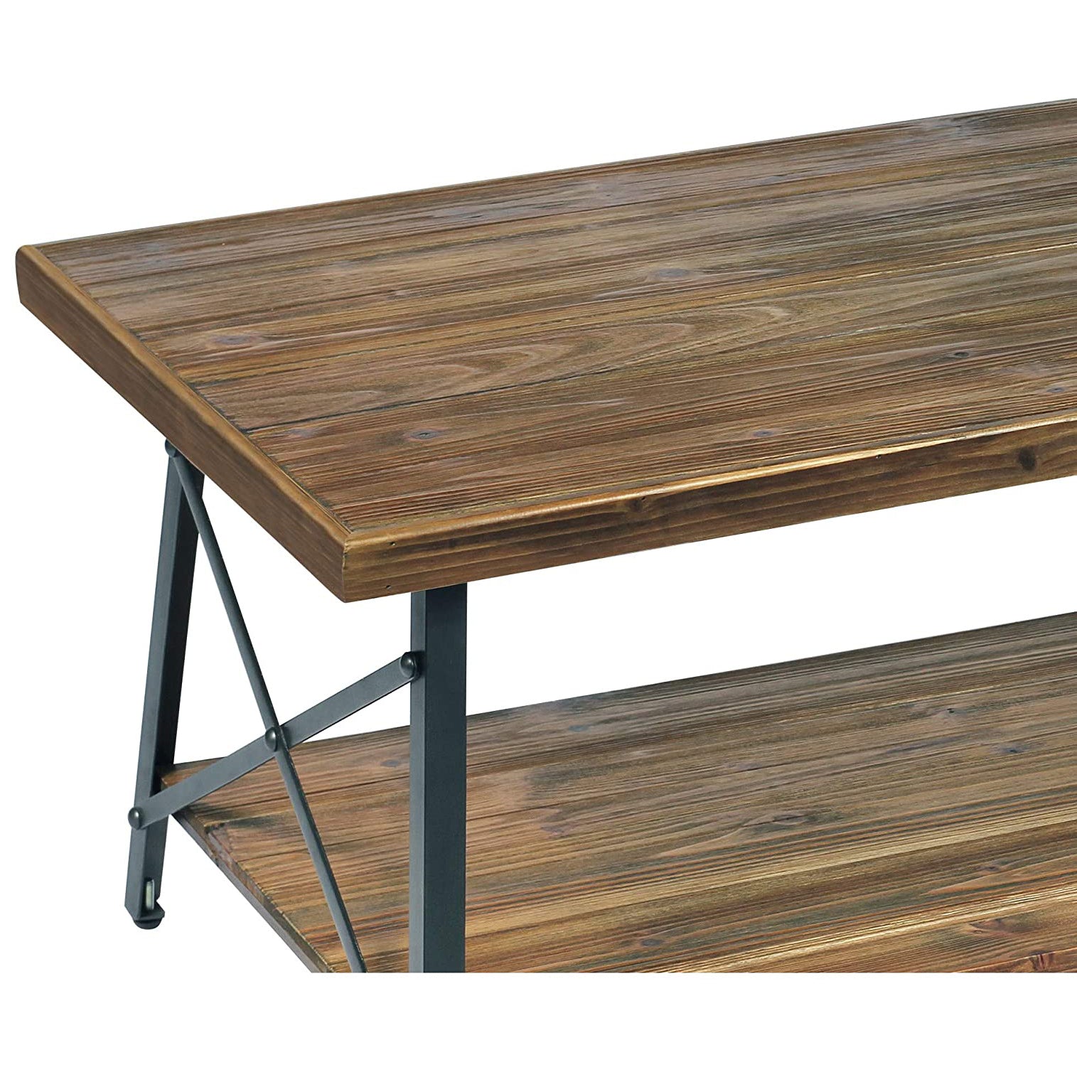 Emerald Home Chandler 45 Inch Long Rustic Coffee Table, Natural Fir (Open Box)